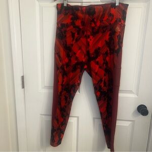 Adidas Women's Vibrant Burnt Orange and Black Leggings